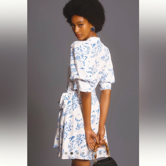 Anthropologie NWT Maeve Short-Sleeve Collared
Wrap Mini Dress size XSP. - Picture 2 of 12